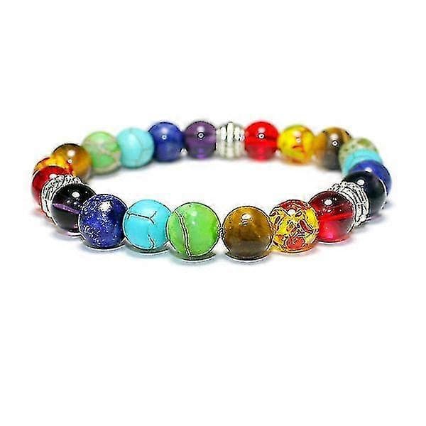Chic 7 Blandade Chakra Healing Balans Pärlor Armband Energi Naturstenar[D]