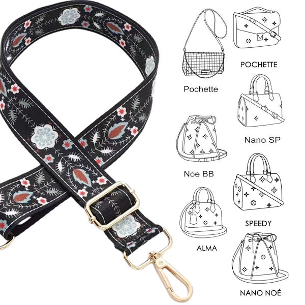 Bred Väska Rem Axelrem Justerbar Ersättning Crossbody Canvas Väska Handväska Plånböcker