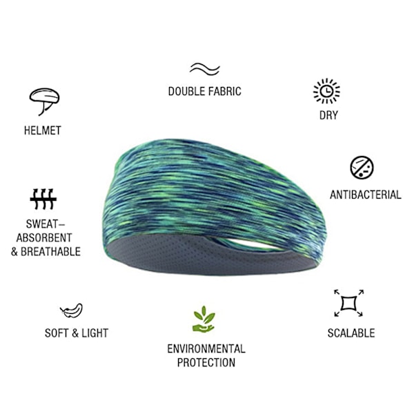 Huvudband för män, 3-pack svettband för träning, sportkylande huvudband för löpning, crossfit, fitness, yoga, cykling, vandring, elastiskt svettband