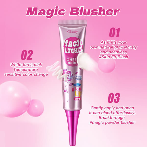 Color-changing blush, natural nude makeup, waterproof, long-lasting matte, Magic blush cream.