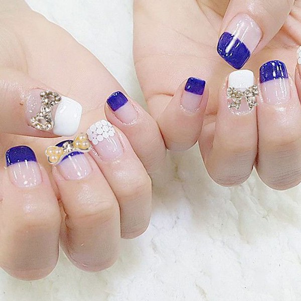 40 st Bowknot Nail Alloy Rhinestones för naglar Slips Nagelkristaller Naglar Juveler Rhinestones Nagelkonst Stenar Set