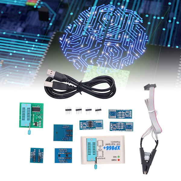 XP866 Hög Hastighet SPI FLASH Programmerare BIOS Chip USB Programmeringskit för 24 25 93 EEPROM