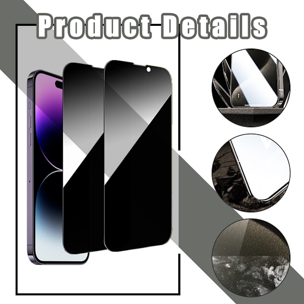 iPhone 14 Anti-spion skärmskyddare härdat glas 2 paket