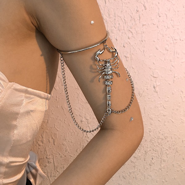 Kedjehänge Armband Övre Arm Manschett Armkettning, Justerbar Övre Arm Smycke Manschett