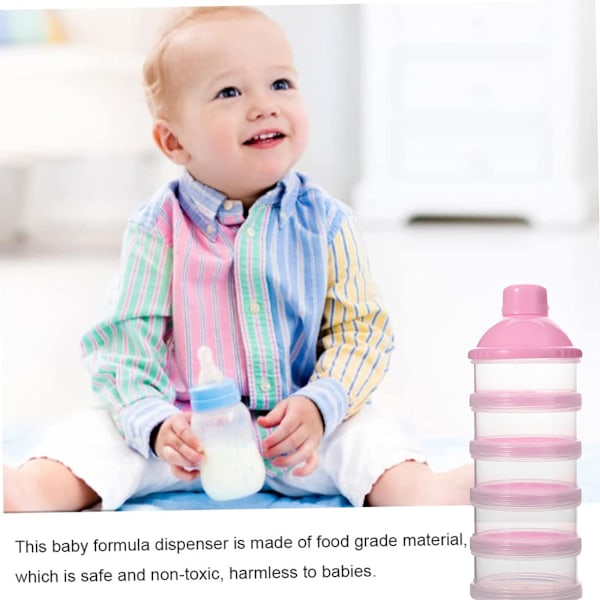 Stable mælkepulverdispenser, bærbar mælkepulverbeholder, flerlagsbeholder til baby mælkepulver