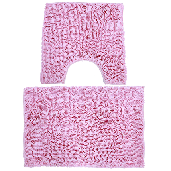 2 stk. Chenille Anti-slip Vandabsorberende Skridsikker Måtte Badeværelse Stue