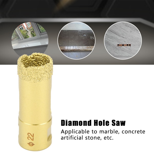 2 stk. Diamant Hulsav Brazing Bor Bit Åbner Boring Marmor Beton Værktøjer M14 22mm