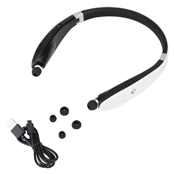 SX-991 Vikbart Halshängande Teleskopiskt Headset Trådlöst Bluetooth-hörlurar (Svart Vit)