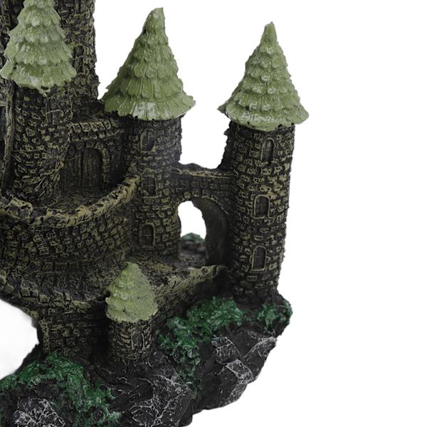 Fisktankslott Ornamenter Hög Simulation Resin Retro Slott Grottgömsle Akvarium Dekoration Fisktankstillbehör