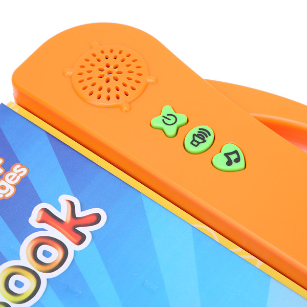 Bilingual Intelligent Tidlig Læring Legetøjsmaskine Puslespil Lyd E-bøger (Orange)