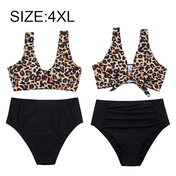 Stor Sexy Leopard Knyt-Split Badkläder för Kvinnor Sommar Badkläder