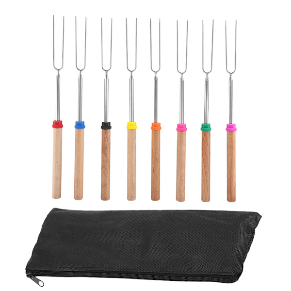 8 stk. Rustfrit Stål BBQ Grillgafler Udendørs Picnic Camping Grillning Spid