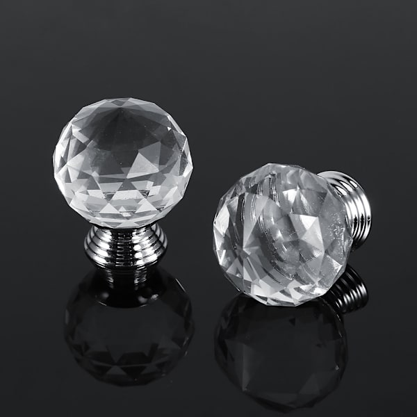 16 stk/pakke 30 mm klare krystallkuleformede glassknapper skap skuffhåndtak varmt