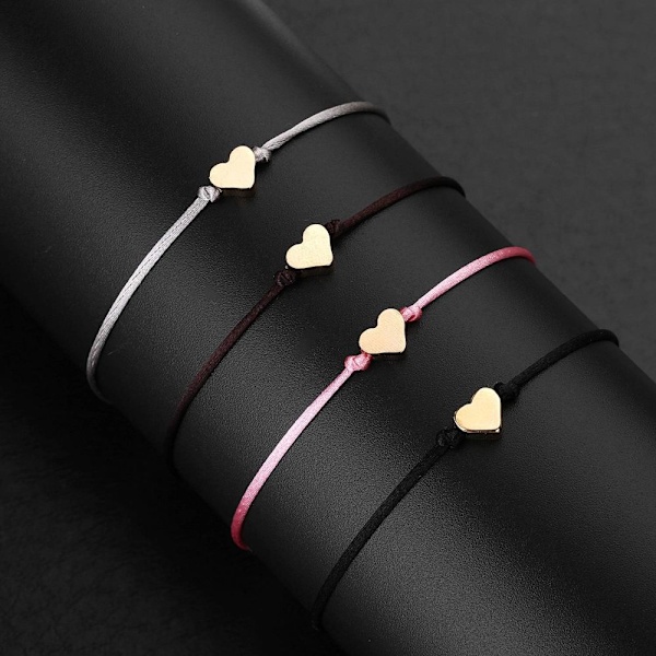 1 stk. hjerteformet armbånd guld sort