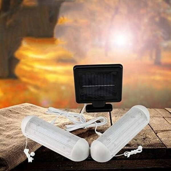 Solar Shed Light, Väggmonterad Solar Garage Light för utomhus IP55 Vattentät, Dubbel LED-lampa Väggmonterad nödlampa för trädgård, utomhus,