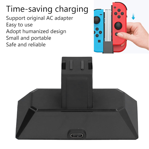Laddningsdocka för Switch-kontroll Dual USB C Strömladdningsdockningsstation för Switch
