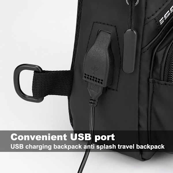 Brysttaske USB-opladelig rygsæk vandtæt rejse lille rygsæk