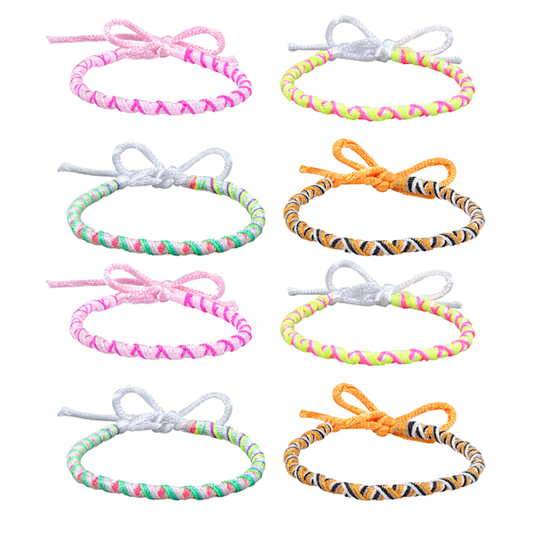 8 stk Flettede Armbånd Lykketau Armbånd Håndleddsbånd Håndleddsmansjetter Justerbare, for Kvinner Menn