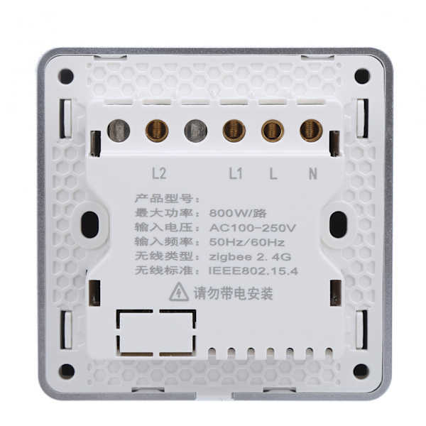 Intelligent Beröringsstyrd Ljusströmbrytare 86 Typ Trådlös för ZigBee 2.4G Röststyrning AC 100‑250V 2-vägs