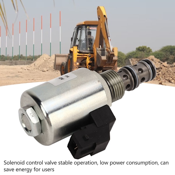 12V Solenoidstyrventil i legeringstål med låg strömförbrukning, elektromagnetisk ventil för JCB 3CX 4CX
