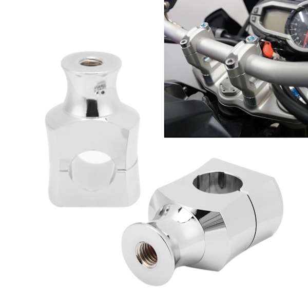4 stk. Motorcykel Styrehøjder Monteringsklemme Aluminium Legering Universal Modifikation Udskiftning Sølv