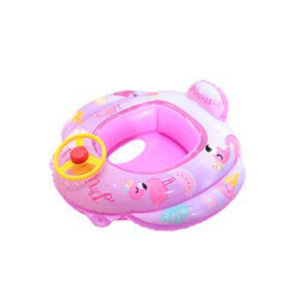 Baby Oppustelig Pool Flyder Ring med Rattet Horn til Børn Sæde Spædbarn Båd Pool Ring