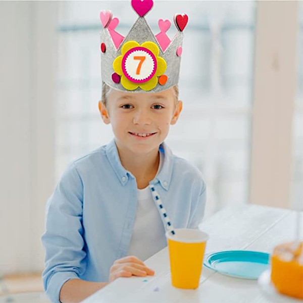 Glitter- och paljettkrona för barn, husdjur, födelsedagsfest, tiara med blommor för fotorekvisita