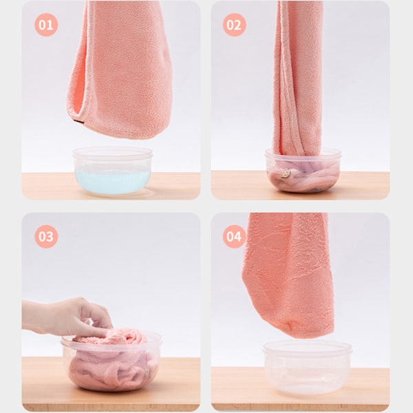 Mikrofiber Hårhandduk, Kvinna Absorberande Snabbtorkande Hårhatt, Snabbtorkande Trasselfri Anti-Frizz Handduk