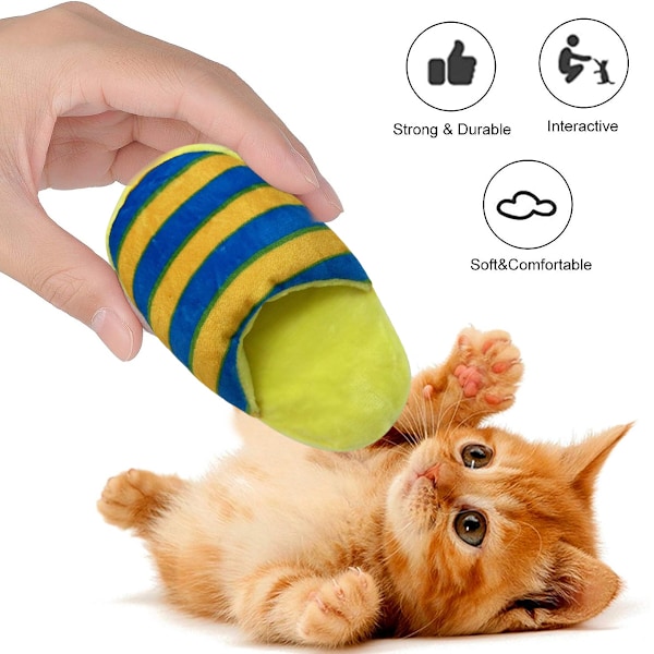 Kattkudde leksaker, skramlande ljud, katt leksaker för inomhuskatter interaktiva med söt katt leksaksset, katt tandspricka tuggleksak