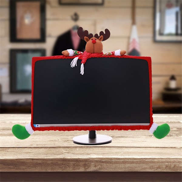 1Pc Christmas Computer Decorating Cover Laptop Monitor Dust Protection(Elk)