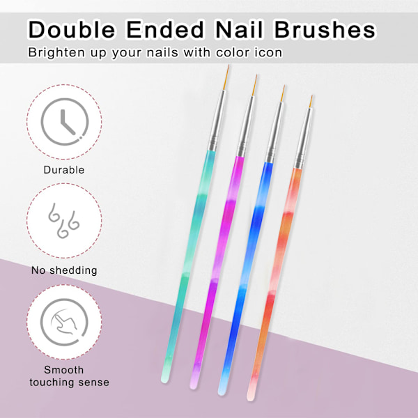 Nagelkonst Liner Penslar, Nagelgelmålning Designverktyg Nagelritningspennor för Långa Ränder