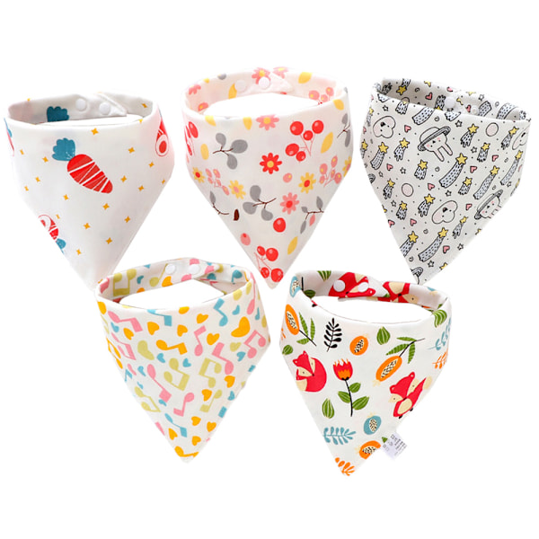 Organiska Bomullsbandana-Snuttefilt i Pastellfärger, 5-pack, Ensamma Färger för Pojkar och Flickor