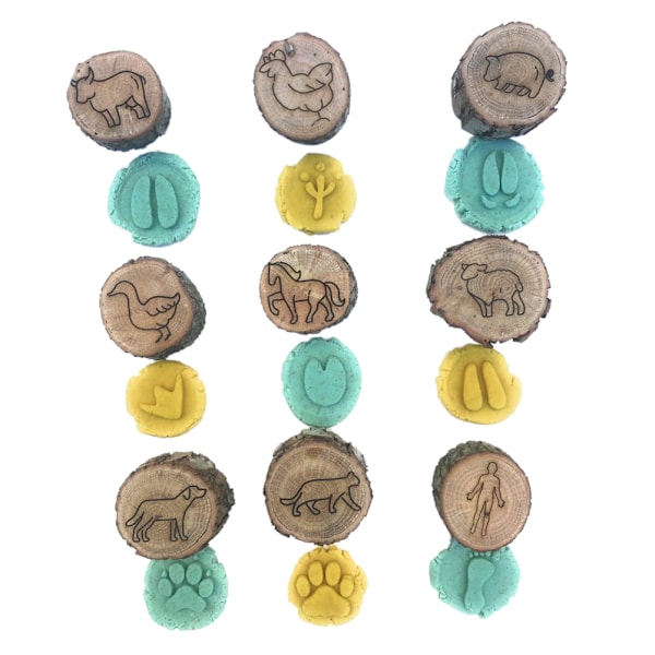 9-pack Trädjursavtryck Playdoh-stämplar Djurtryck