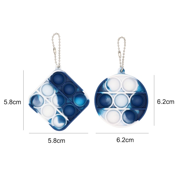 Mini Pop Leksak, Nyckelring Pop-Bubbla Sensorisk Leksak, för Barn Vuxna (2-pack)