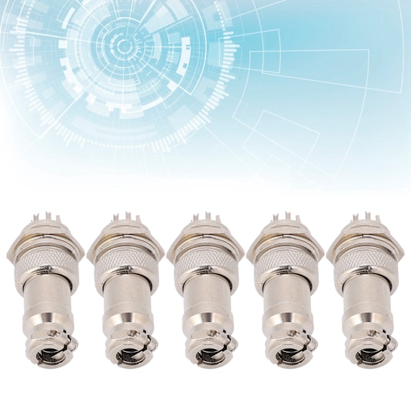 5 kpl Ilmailupistokkeet, Uros- ja Naarasjohdot, Paneelin Virta, Alusta, Metallivarusteet GX16 16mm 450V9pin
