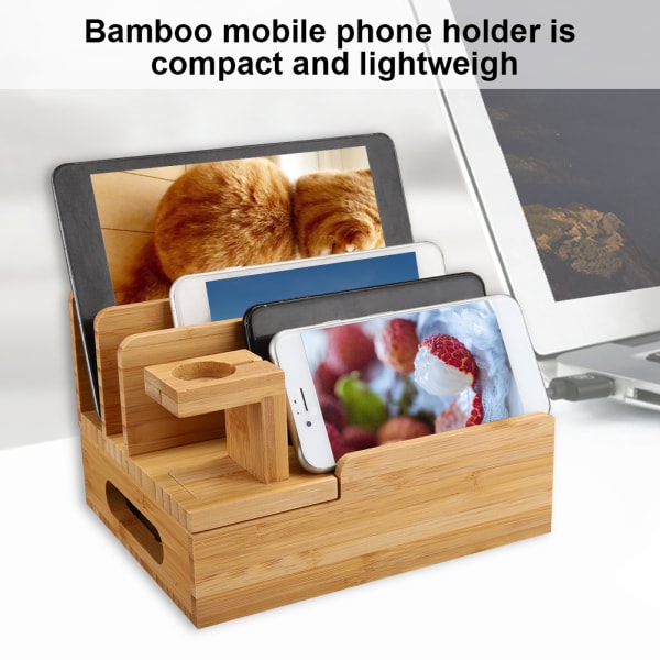 Hemmakontor Mobiltelefon Watch Storage Rack Organizer Bambu