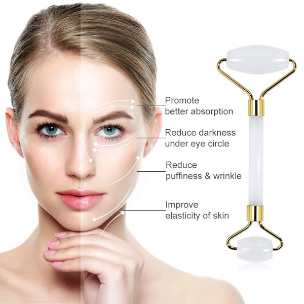 Gua Sha & Massagestav Jade Naturkrystal Selvværdgaver Ansigtshudpleje Værktøjer Afslappende