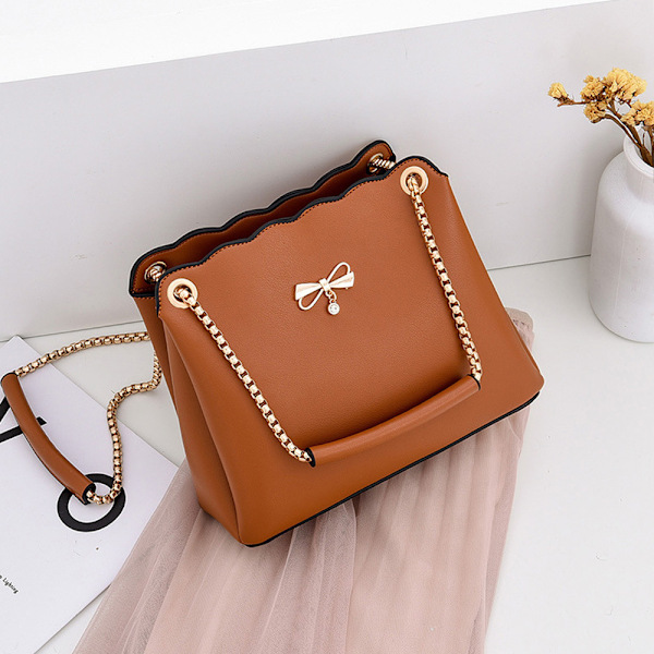 Bow Portable Taske Sød Dametaske Enkel Afslappet Skuldertaske Crossbody Taske
