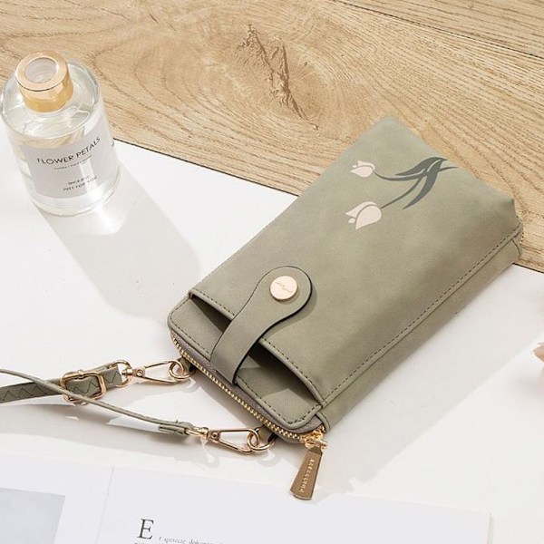Tryckt blixtlås-spänne avslappnad dam axelremsväska vertikal crossbody väska
