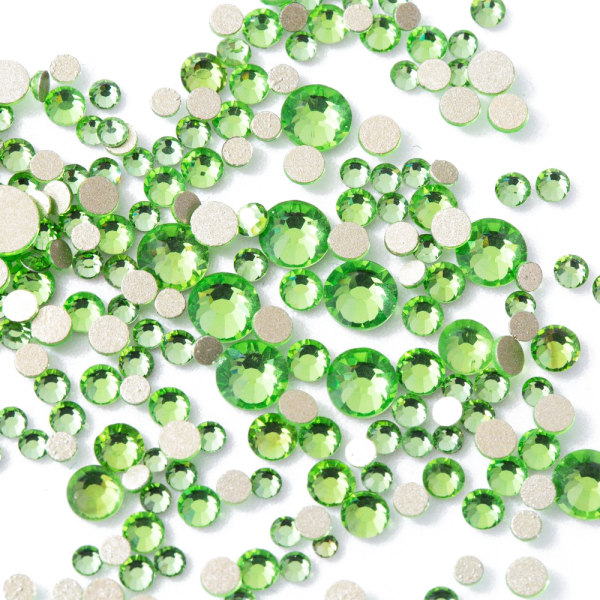 grön ，Crystal Flatback gröna strass nail art