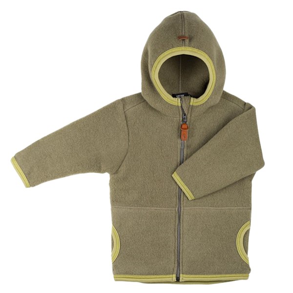 Höst- och vintermodell fleecejacka för pojkar och flickor, varm babyfleecejacka med huva (grön)
