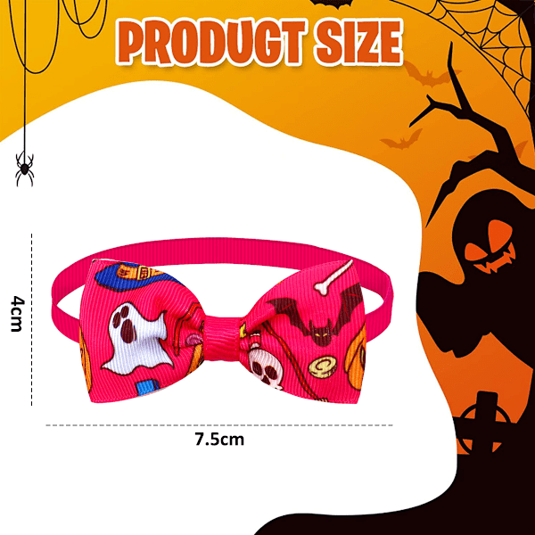 4 kpl Halloween-lemmikkieläinten koristeita Halloween-lemmikkieläinten tarvikkeita Halloween-solmiokaulus koiralle ja kissalle solmiokoriste