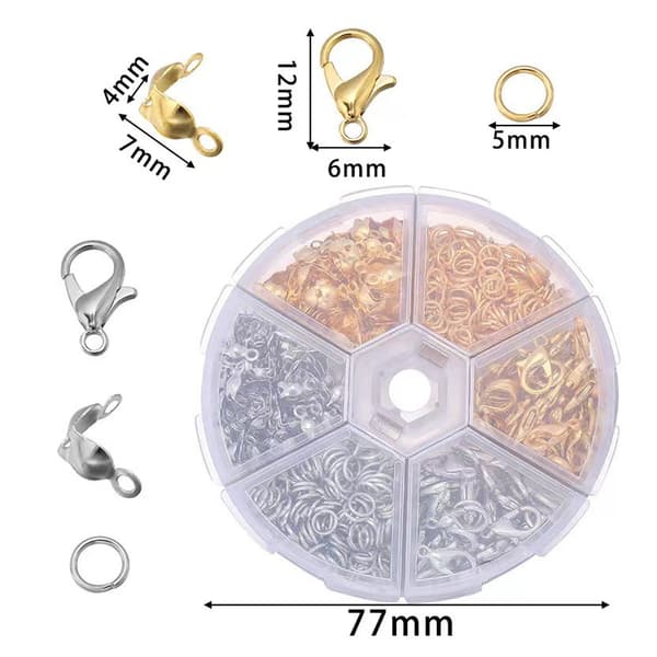 Crafting Essentials: High-Quality Stainless Steel Material Fold-Over Bead Tips, Conceal Knots and Secure Clasps with Confidence