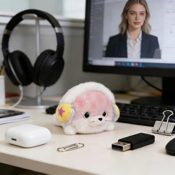 Headphone Case, Universal Plush Seal-Shaped Storage Bag | Cute and Portable Headphone Storage (D)