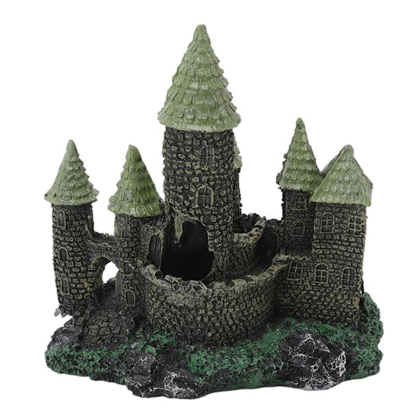 Fisktankslott Ornamenter Hög Simulation Resin Retro Slott Grottgömsle Akvarium Dekoration Fisktankstillbehör