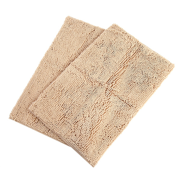 2 stk Chenille Anti-skli Vann Absorberende Sklisikker Matte Bad Stue (Søt)