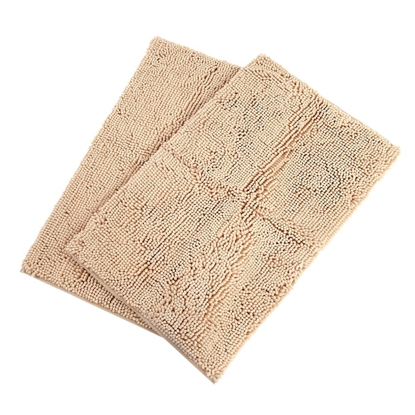 2 stk Chenille Anti-slip Vandabsorberende Skridsikker Måtte Badeværelse Stue (Sød)