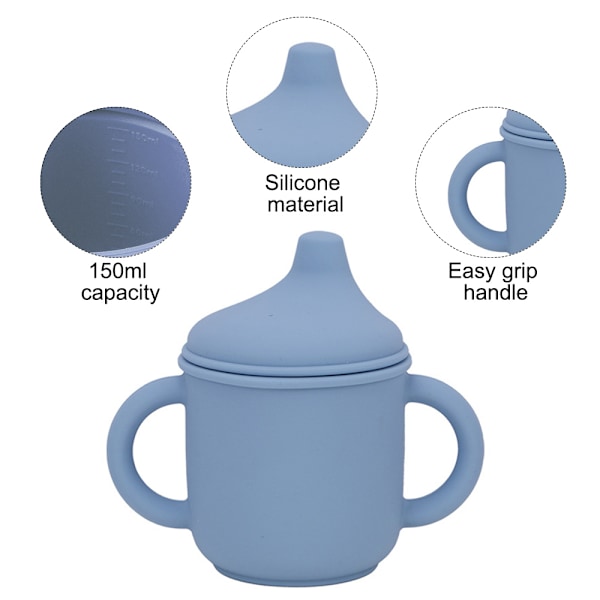 Silikon Sippy Cup og Treningskopp for Baby - Myk Tut og Håndtak - Uknekkelig - Lett å Gripe