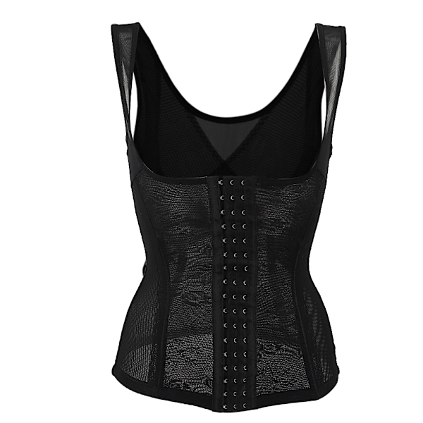 Talje-træner Shapewear Kvinder Korset Åndbar Kropsformende Talje Slankende Træner Sort XL