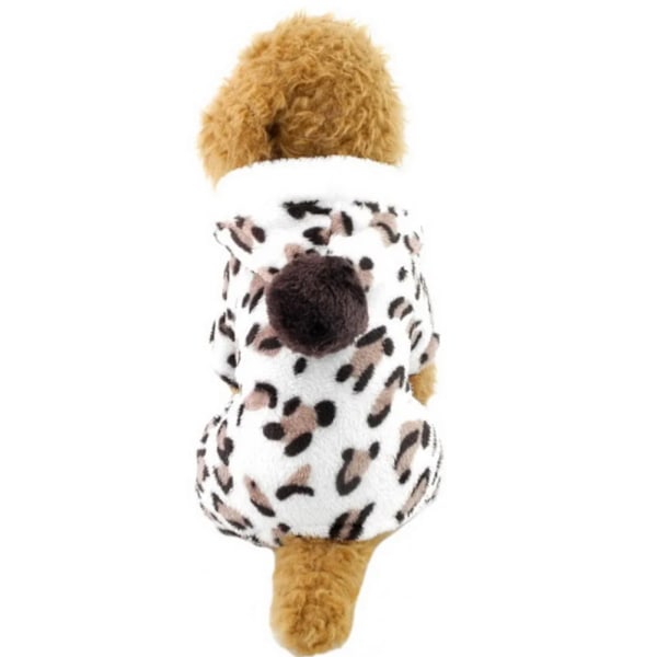 Husdjurskläder Husdjur korallfleece hund leopardmönster fyrfota kläder Hund varm bomull vadderade kläder